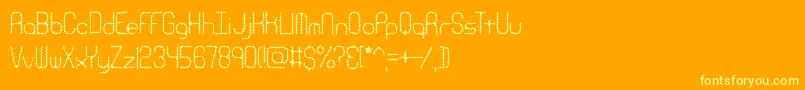 RavenousCaterpillarBrk-Schriftart – Gelbe Schriften auf orangefarbenem Hintergrund