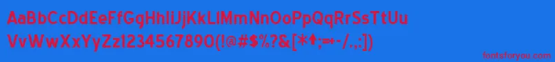 Bluebold Font – Red Fonts on Blue Background