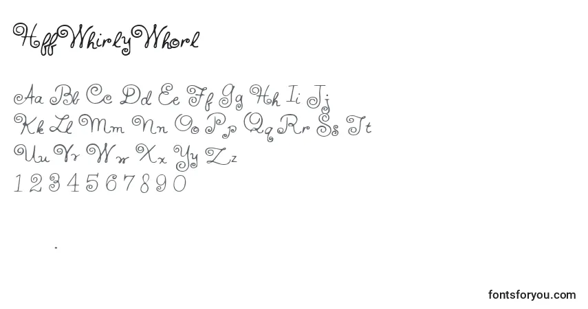Schriftart HffWhirlyWhorl – Alphabet, Zahlen, spezielle Symbole