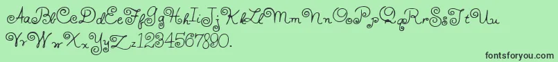 HffWhirlyWhorl Font – Black Fonts on Green Background