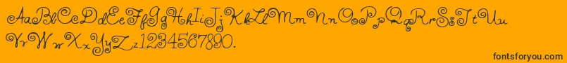 HffWhirlyWhorl Font – Black Fonts on Orange Background
