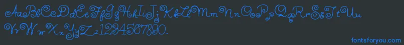 HffWhirlyWhorl Font – Blue Fonts on Black Background