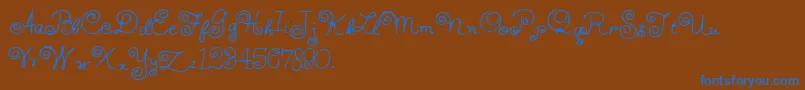 HffWhirlyWhorl Font – Blue Fonts on Brown Background