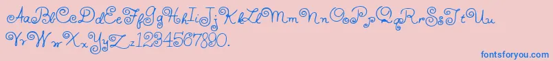 HffWhirlyWhorl Font – Blue Fonts on Pink Background