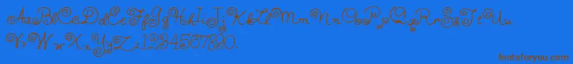 HffWhirlyWhorl Font – Brown Fonts on Blue Background
