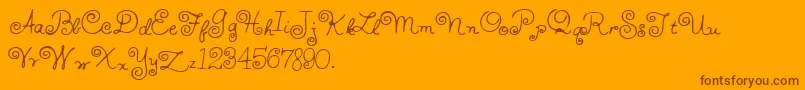 HffWhirlyWhorl Font – Brown Fonts on Orange Background