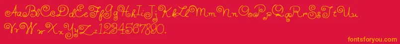 HffWhirlyWhorl Font – Orange Fonts on Red Background