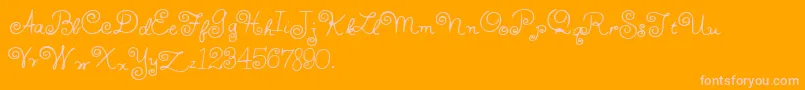 HffWhirlyWhorl Font – Pink Fonts on Orange Background