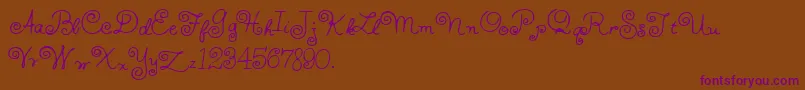 HffWhirlyWhorl-Schriftart – Violette Schriften auf braunem Hintergrund