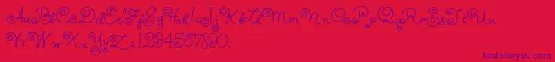 HffWhirlyWhorl Font – Purple Fonts on Red Background