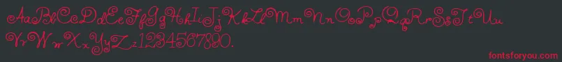 フォントHffWhirlyWhorl – 黒い背景に赤い文字