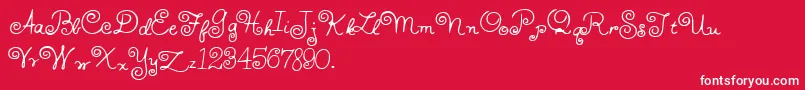 HffWhirlyWhorl Font – White Fonts on Red Background