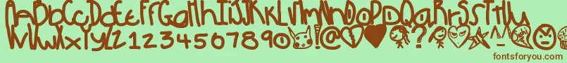 fuente Pow – Fuentes Marrones Sobre Fondo Verde