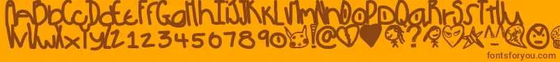 fuente Pow – Fuentes Marrones Sobre Fondo Naranja
