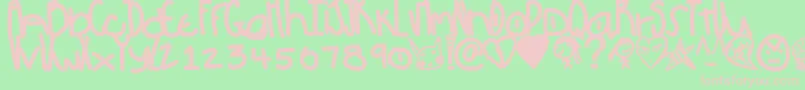 Pow-Schriftart – Rosa Schriften auf grünem Hintergrund