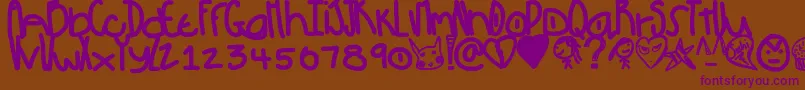 フォントPow – 紫色のフォント、茶色の背景