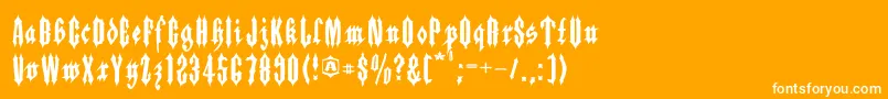 Applesauce08-Schriftart – Weiße Schriften auf orangefarbenem Hintergrund