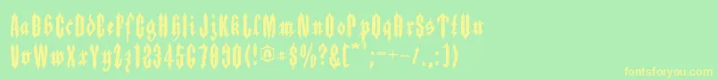 Applesauce08 Font – Yellow Fonts on Green Background