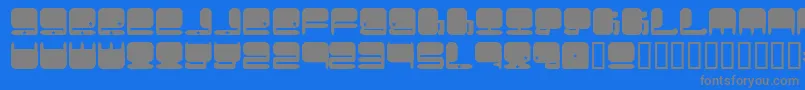 フォントPlumbum – 青い背景に灰色の文字
