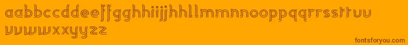 Linea01 Font – Brown Fonts on Orange Background