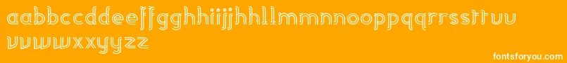 Linea01-Schriftart – Weiße Schriften auf orangefarbenem Hintergrund