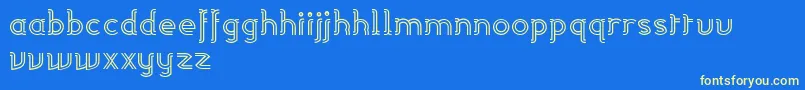 Linea01 Font – Yellow Fonts on Blue Background