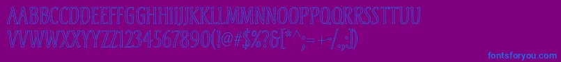 Andreasstd Font – Blue Fonts on Purple Background