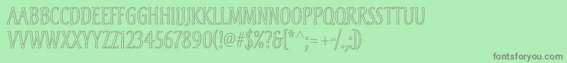 フォントAndreasstd – 緑の背景に灰色の文字