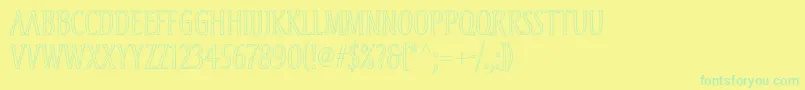 Andreasstd Font – Green Fonts on Yellow Background