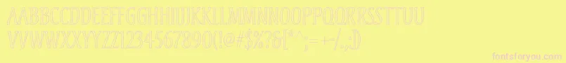 Fonte Andreasstd – fontes rosa em um fundo amarelo