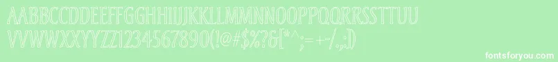 Andreasstd-fontti – valkoiset fontit vihreällä taustalla