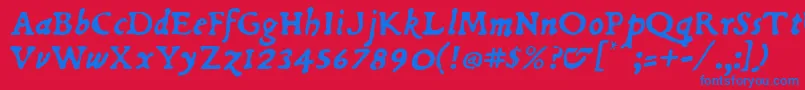 DuBellayItalic Font – Blue Fonts on Red Background