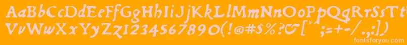 DuBellayItalic-Schriftart – Rosa Schriften auf orangefarbenem Hintergrund