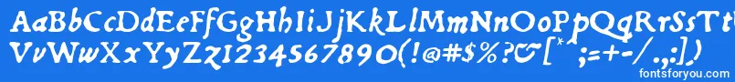 フォントDuBellayItalic – 青い背景に白い文字