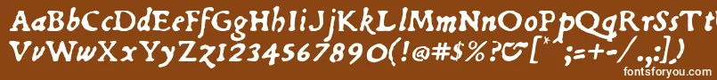 DuBellayItalic Font – White Fonts on Brown Background