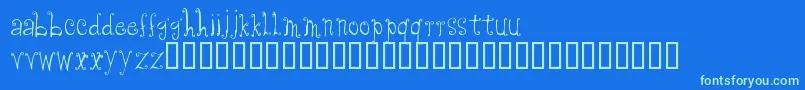 Cfanabelle Font – Green Fonts on Blue Background