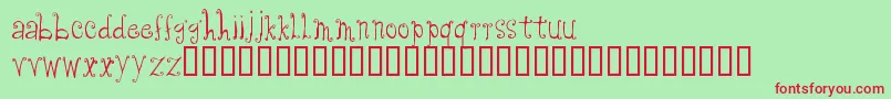 フォントCfanabelle – 赤い文字の緑の背景