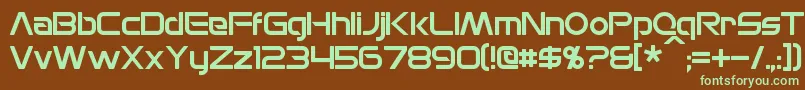 MonsOlympia-fontti – vihreät fontit ruskealla taustalla