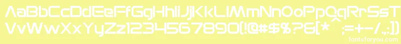 Шрифт MonsOlympia – белые шрифты на жёлтом фоне