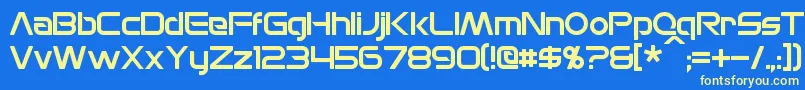 MonsOlympia Font – Yellow Fonts on Blue Background