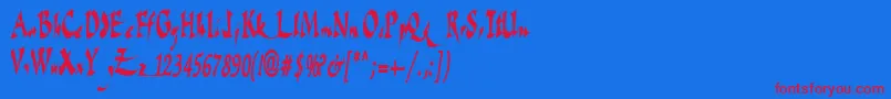 FateRegular Font – Red Fonts on Blue Background