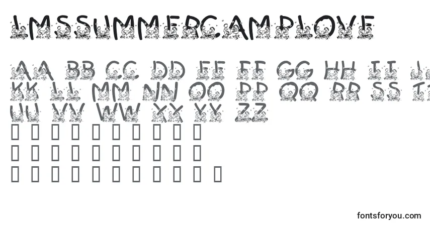 A fonte LmsSummerCampLove – alfabeto, números, caracteres especiais