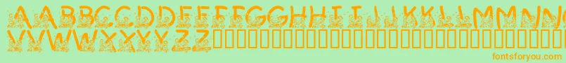 LmsSummerCampLove Font – Orange Fonts on Green Background