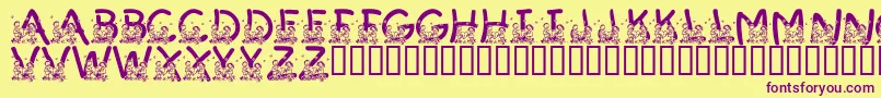 LmsSummerCampLove Font – Purple Fonts on Yellow Background