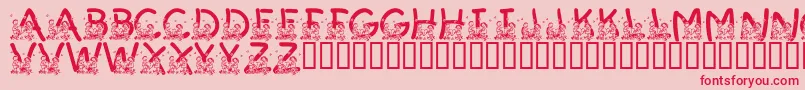 Więcej informacji o czcionce LmsSummerCampLove Czcionka LmsSummerCampLove – czerwone czcionki na różowym tle