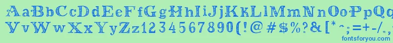 MoneyMoneyPlus Font – Blue Fonts on Green Background
