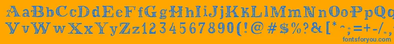 MoneyMoneyPlus Font – Blue Fonts on Orange Background