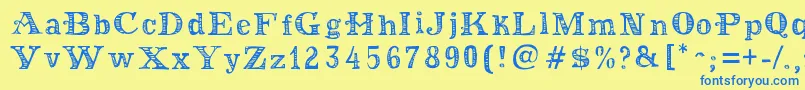 MoneyMoneyPlus Font – Blue Fonts on Yellow Background