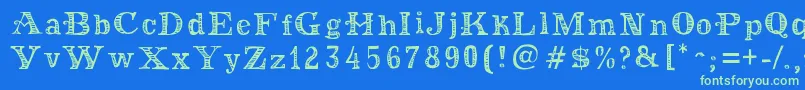 MoneyMoneyPlus Font – Green Fonts on Blue Background