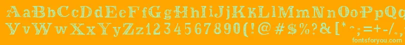 MoneyMoneyPlus Font – Green Fonts on Orange Background
